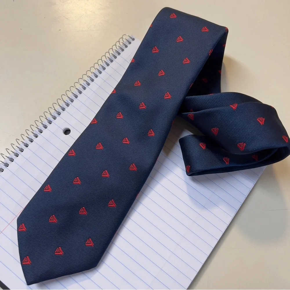Vintage MALLORY & CHURCH London LTD Navy Blue Red Mens Tie Accessories NWT